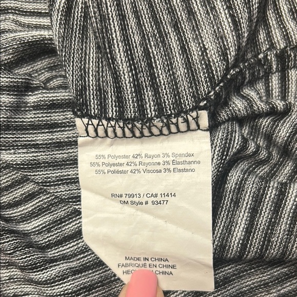 Black and Gray Striped Women's Maternity Top - Picture 7 of 7